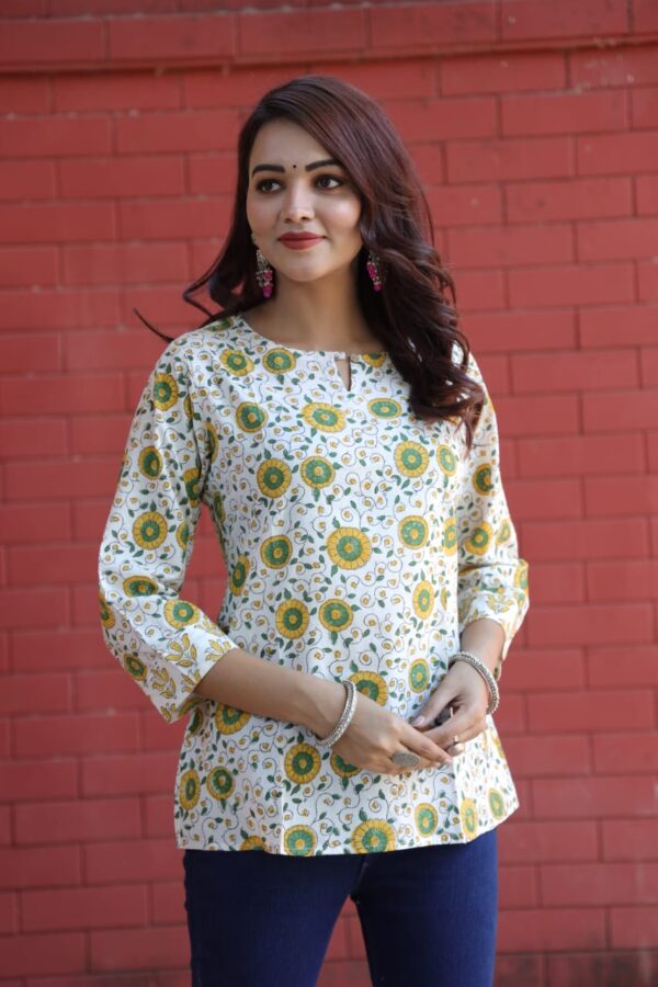 cotton hand printed Top